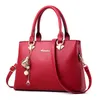 Kvinnor väska Vintage handväska Casual Tote Fashion Messenger Bags Shoulder Top-Handle Purse Plånbok Läder 2021 Svart Blå