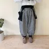 Spring Plaid Loose Lantern Overalls For Baby Girls Korean style Kids Casual Pants Children Fashion All-match Trousers 210615