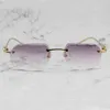 Diamond Cut Eyeglasses Frame Clear Carter Rimless Eye Glasses Frame For Men And Women Luxury Spectacles Oculos Ee Gau
