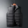 Hommes gilets hommes veste sans manches gilet hiver mode mâle coton rembourré manteaux hommes col montant épaissir gilets vêtements