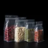 100pcs Matte Clear Resealable Zipper Bag Stand Up Portable Pouches Thickened Snack Packing Carry Pack Bags Plastic Food Saver Sealable Storage