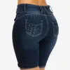 Denim shorts mulheres de cintura alta calça jeans mulher roupas verão calças magros streetwear botão casual lavado jean 210708