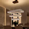 Подвесные лампы прямоугольник/квадратная светодиодная люстра гостиная спальня Столовая люстры Коммерческий офис осветитель
