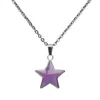 I Love you Happy Star Pendant Necklace Color Changing Temperature sensing Mood Necklaces women Children fashion jewelry will and sandy