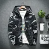 Männer Zipper Camouflage Mit Kapuze Jacke Casual Jacke Slim Fit Frühling Herbst Camo Windjacke Mantel Mode Für Männer Outwear Streetwear X0621