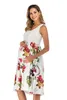 Ciąża Ubrania Letnie Drukowanie Maternity Dress Sukienki Bez rękawów Sukienki w ciąży Plus Size Dress G220309