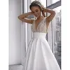 Свадебные платья без рукавов A-Line Sequins Setin Bridal платье Женщины Backless Bride платье без спинки стильный 2022