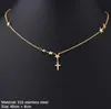 Moon Star Cross Party Women's Pendant Necklace 316 Stainless Steel Female Choker Necklaces Jewelry Silver Gold colors