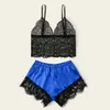 1 Set Fashion Womens Lace Sleepwear Lingerie Tops Shorts Set Babydoll Pajamas Sports Underwear Nightwear 6 Colors Nightwear Q0706