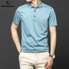 Verão luxo de alta qualidade silk mulberry seda de manga curta t-shirt de t-shirt de negócio casual seção fina confortável t-shirt 210531