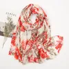 Mode Kvinnor Viscose Scarf Retro Floral Fringe Hijab Lady Soft Sjalar och Wraps Kvinna Foulards Echarpe 180 * 90cm