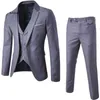 Jesień i zima 3-częściowy garnitur czarny elegancki garnitur spodnie Slim-Fit One-Button Party Formalne Garnitur Business X0909