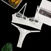 Conjuntos de Bras 2021 Laço Lingerie Set Sexy Mulheres Underwear Transparente Bra Party Preto