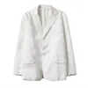 Gótico vintage mulheres jaqueta manga longa retro seda blazer de cetim para fêmea moda dragão chinês impressão branco outwears 211006