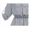 autumn European wind large size women striped dress elegant fashion lone sleeve fat MM thin striped women dress 623A 30 210528