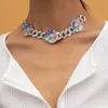 Punk Simple Exadbaded Jewelry Z Geometrycznym Retro Rhinestone Naszyjnik Kolor Naszyjnik Kwiat Słońca Dla Kobiet X0707