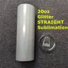 Grossist! 20oz glitter mager rak sublimering tumbler med halm värmeöverföring koppar dubbla isolerade rostfritt stål vattenflaskor A12