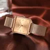 Wristwatches Black Gold Square Watches Lady Drop Women Rose Simple Fashion Casual Brand Wristwatch Japan Movement