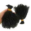 Afro Kinky encaracolado Mongolian Remy Bulks de cabelo humano para mulheres 3pcs / lote a granel para trança sem cor natural de trama