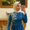 2021 Langarm Abendkleider Dubai Muslimischen Kleid Frauen High Neck Kaftan Party Kleid Vestidos Roben de Bal