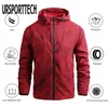 Zipper UP Hoodie Куртка Мужчины Весна Осенняя Бренд Слим Fit Пальто Мужской Повседневный Бейсбольный Бомбардировщик Передвижок Плюс Размер 21110