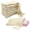 9*14cm Cotton Linen Soap Bag Scrubbers Beam Mouth Type Environmental Protection Handmade Foaming Net RRF13860