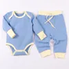 Kläderuppsättningar födda spädbarn Baby Boys Girls Autumn Winter Body SuitSpant Outfits Casual Pyjamas Cotton Sleepwear Suits Rib6560106