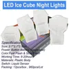 Halloween LED Light Ice Cube Artifical Flytande Sensor Lighting Crystal Cubes Flash För Jul Bröllop KTV Bar Party Decoration 7 Färg USAlt