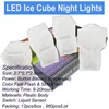 Waterdichte LED Ice Cube Night Lights 7 Color knipperende gloed in de Dark Night Lights for Cafe Bar Club Drinkfeest Wijn Wedding Decoratie USA Stock Usalight