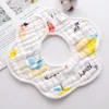 Newborn Petal Bib Pure Cotton 8 Layer Gauze Infant Bibs Baby 360 Degree Spinning Towel YL449