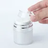 진주 화이트 아크릴 Airless Jar 크림 병은 실버 칼라 15g 30g 50g 화장품 진공 로션 항아리 펌프 포장 병