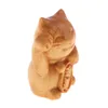 Mini Figurines en bois exquises Statue Animal bouddha modèle Figurine à collectionner bureau maison ornement fée jardin artisanat C0220