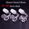 Smoking accessories 4mm thick club banger domeless quartz nail 10mm 14mm 18mm male female 90 45 Degrees 100% Quartz Banger Nails for bong