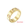 Luxury Shiny Rotating Circle Crystal Band Love Rings for Women Stainless Steel Rose Gold Engagement Gift New Fashion Classic Designer Rings