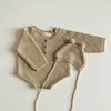 Automne nouveau bambin garçons filles tricoté body infantile combinaison tricots tenues nouveau-né pull et bébé tricot chapeau 210309