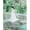 Maternity Dresses Women's Floral Lace Short Sleeve Pography Sleeves Off Shoulder Long Dress Pregnant Woman Clothes D315