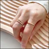 Küme JewelryCluster Yüzükler PERISBOX 3 Adet / takım Gül Altın Kovan Rhinestone Daire Geometrik Kadınlar için Düz Minimalist Paslanmaz Çelik Jewelr
