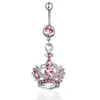 4 colors belly ring Crown piercing jewelry Rings Body Piercing Jewelry Dangle Accessories Fashion Charm