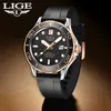 Lige horloge mannen quartz horloges automatische datum luxe gouden heren polshorloge siliconen waterdichte klok man reloj hombre + doos 210527