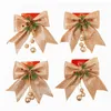 Christmas Tree Decoration Bowknot 5 Colors Bowknots With Bell Xmas Decor Hanging Festival Party Ornament Props Bow BH4977 TYJ