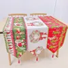 Christmas Table Runner 33*180cm/13*71 inch Polyester Cotton Fabric Dining Tables Wedding Party Snow Man Elk