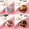 40 Colors Imitate Rabbit Fur Ball Favor Pendant Soft Plush Pom Keychain Cute Bunny Ear Keyring Luggage Bag Decoration