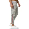 Mężczyźni Autumn nowe kieszenie Joggers Casual Spodnie dna dresowa sportowa dna dresowe chude spodnie spodnie spusty siłownię