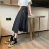 Irregular Harajuku Pocket Cargo Skirt Punk High Waist Streetwear Gothic Loose Midi Long Skirt Women White Black Summer Saia 210619