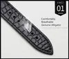 Assista Bandas 20mm 21mm 22mm Crocodilo Genuíno Couro Banda Jacaré Full-Grão Watchband Preto Marrom Pulso Substitua Strap276F