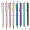 Writing Business & Industrialluxury Bling Metal Ballpoint Pen 1.0Mm Glitter Oil Flow Pens Office Supplies School Stationery Drop Delivery 20