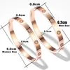 Bracelets de luxe femme brillant CZ diamant bracelet pour femmes hommes amoureux bracelets titane acier Pulsera bijoux fins avec boîte originale dame cadeau or rose argent