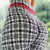 BlackArachnia Spandex 8% Leggings da allenamento ad alta elasticità per le donne Push Up Legging Plaid Stampa Pantaloni Abbigliamento sportivo da donna casual 211130