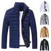 2021 Chaud Hommes Chaud Manteau À Capuchon Automne Hiver Légère Doudoune Col Montant Zip Outwear Léger Jeunes Mince Coupe-Vent Parkas G1108