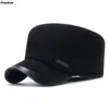 Berretti di primo livello di atrio del cappello militare per uomini tappo piatto vintage addensato berretti invernali di cotone cappelli per cadetti maschile uomo caldo gorras